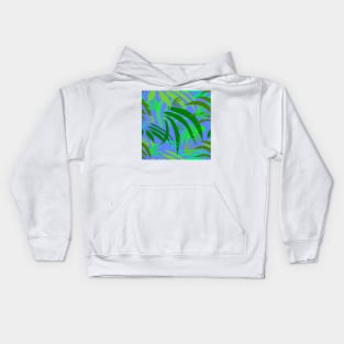 Fronds on Periwinkle Repeat 5748 Kids Hoodie